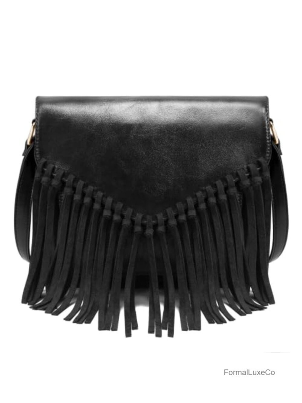 Small Fringe Crossbody Bag for Women PU Leather Shoulder Purse with Adjustable
